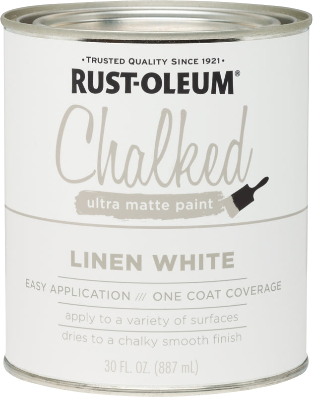 Rust-Oleum 285140 Chalk Paint, Ultra Matte, Linen White, 30 oz