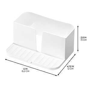 iDESIGN 23038 Sink Caddy, 15.2 cm L, 12 cm W, 7.3 cm H, Polypropylene, White