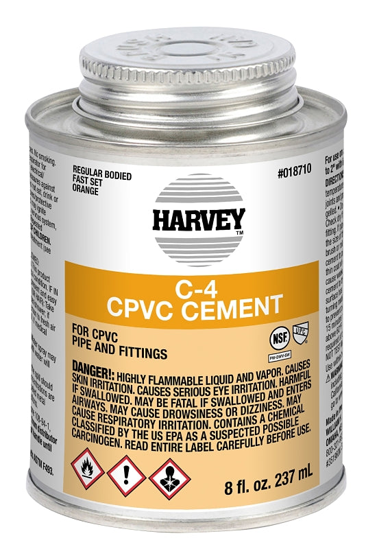 Harvey 018710-24 Solvent Cement, 8 oz Can, Liquid, Orange