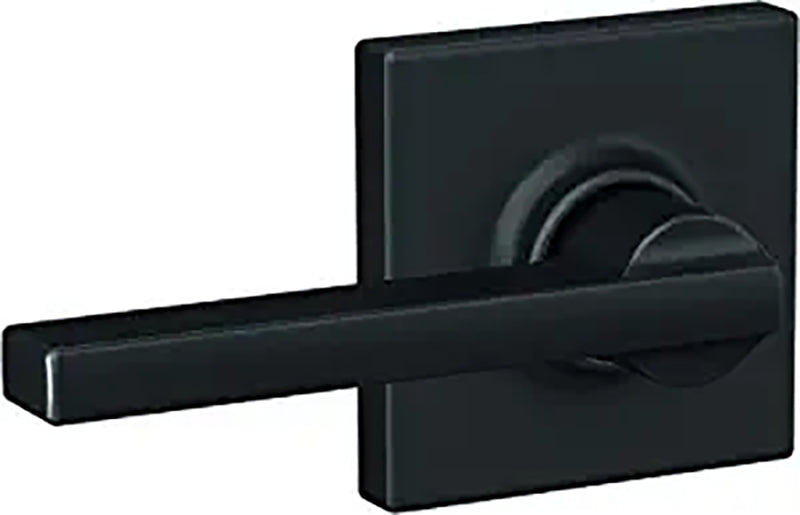 Schlage F Series F10 LAT 622 COL Passage Lever, Mechanical Lock, Matte Black, Metal, Residential, 2 Grade