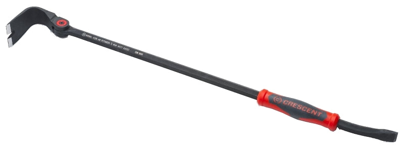 Crescent CODE RED Series DB30X Pry Bar, 30 in L, Flat End, Nail Slot Tip, Steel, Black, 4-1/8 in W