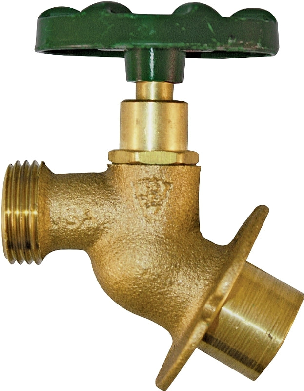 arrowhead 255SWLF Sillcock Valve, 1/2 x 3/4 in Connection, Sweat x Male Hose, 8 to 9 gpm, 125 psi Pressure, Bronze Body