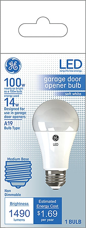 GE Relax 93116005 Light Bulb, A19 Lamp, 100 W Equivalent, Medium Lamp Base, Non-Dimmable, Soft White Light