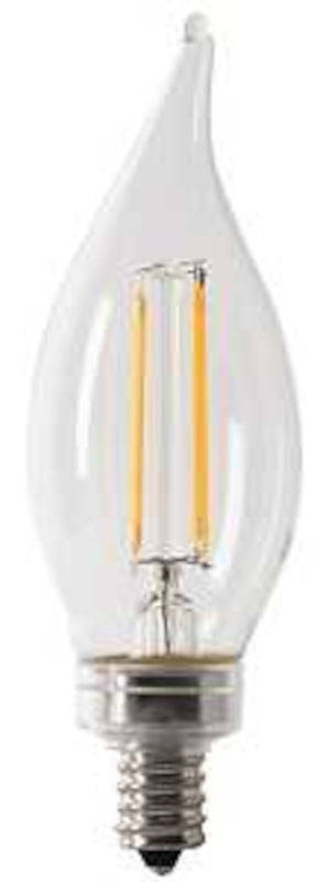 Feit Electric CFC40/950CA/FIL/6 LED Bulb, Decorative, B10 Lamp, 40 W Equivalent, E12 Lamp Base, Dimmable