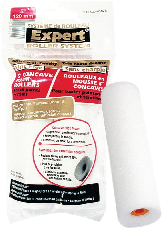 BENNETT 2X5 CONCAVE Paint Roller Refill, 127 mm L, Foam Cover