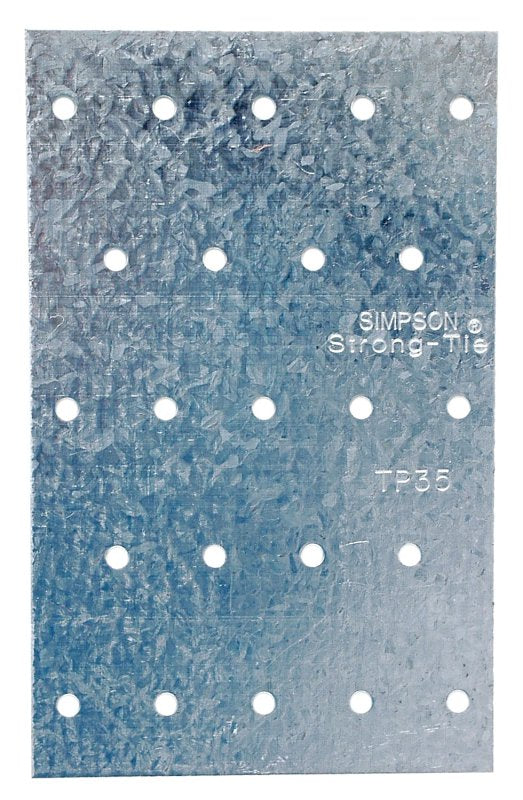 Simpson Strong-Tie TP TP35 Tie Plate, 5 in L, 3-1/8 in W, 0.035 in Thick, Steel, Galvanized