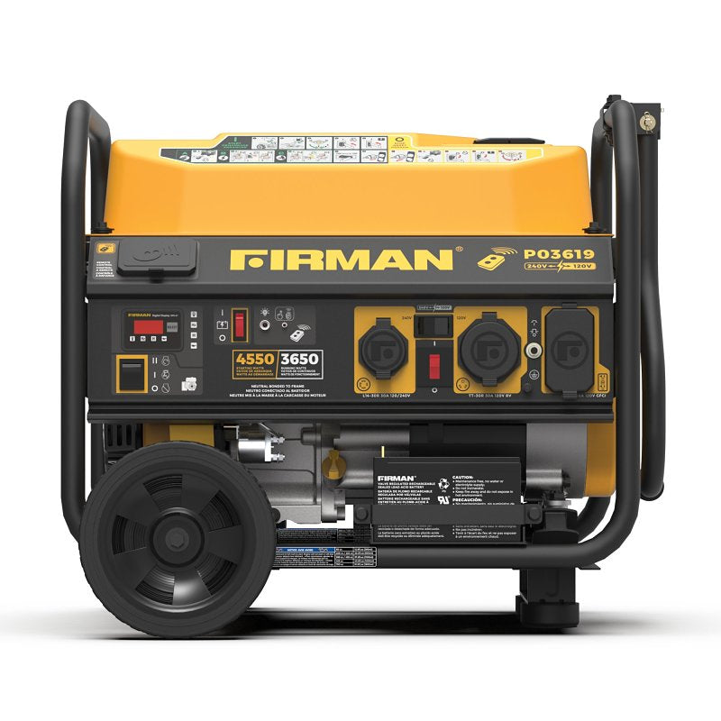 Firman P03619 Portable Generator, 30 A, 120/240 VAC, Gasoline, 5 gal Tank, 14 hr Run Time