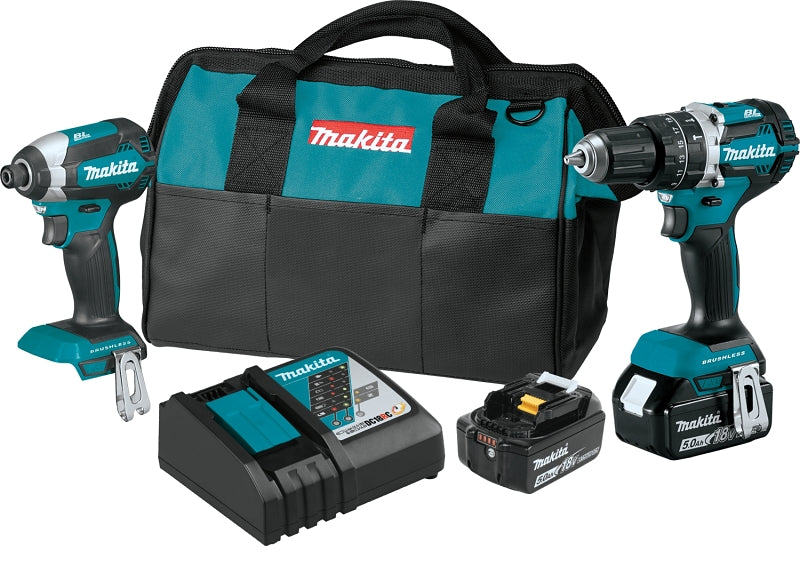 Makita XT269T Combination Tool Kit, Battery Included, 5 Ah, 18 V, Lithium-Ion, 2/PK