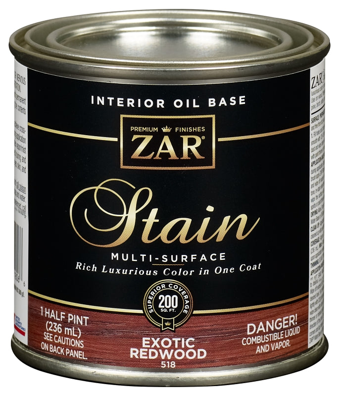 ZAR 51806 Interior Stain, Exotic Redwood, Liquid, 0.5 pt