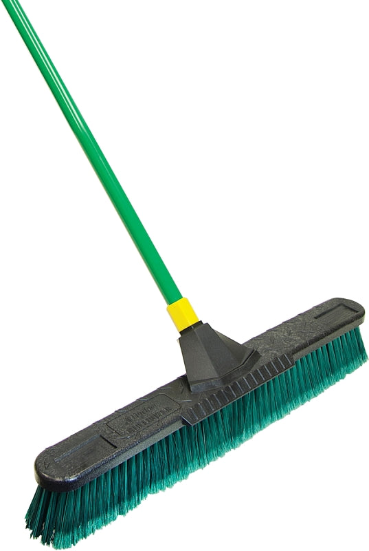 Quickie Bulldozer 638 Multi-Surface Push Broom, 24 in Sweep Face, Polypropylene Fiber Bristle, Steel Handle