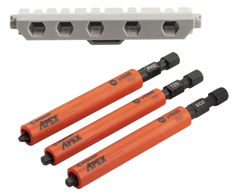 Crescent APEX u-GUARD CAUGB3BR-3 Power Impact Bit Set, 3-Piece, Steel, Black Oxide