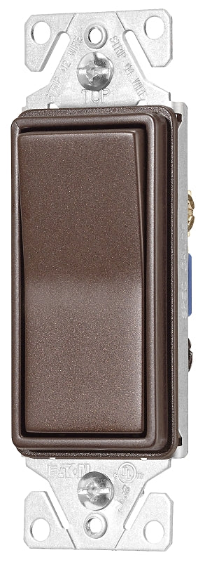 Eaton Wiring Devices 7500 7503RB-K-L Rocker Switch, 15 A, 120/277 V, 3-Way, Thermoplastic Housing Material