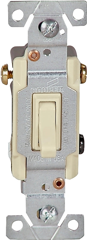 Eaton Wiring Devices 1303V-BOX Toggle Switch, 15 A, 120 V, Polycarbonate Housing Material, Ivory