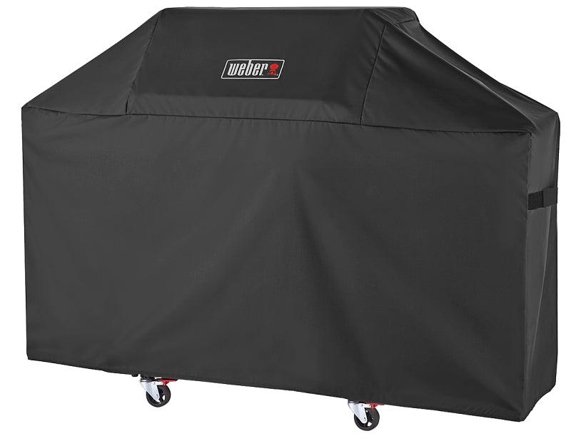 Weber 7757 Grill Cover, 63 in W, 25.6 in D, 43.4 in H, Polyester, Black