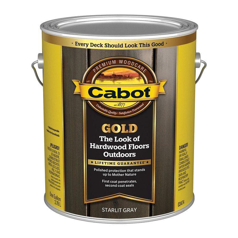 Cabot 140.0003474.007 Deck Varnish, Satin, Starlit Gray, Liquid, 1 gal