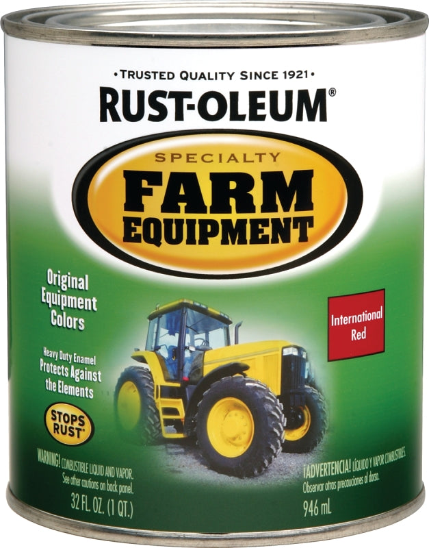 RUST-OLEUM SPECIALTY 7466502 Farm Equipment Enamel, International Red, 1 qt Can