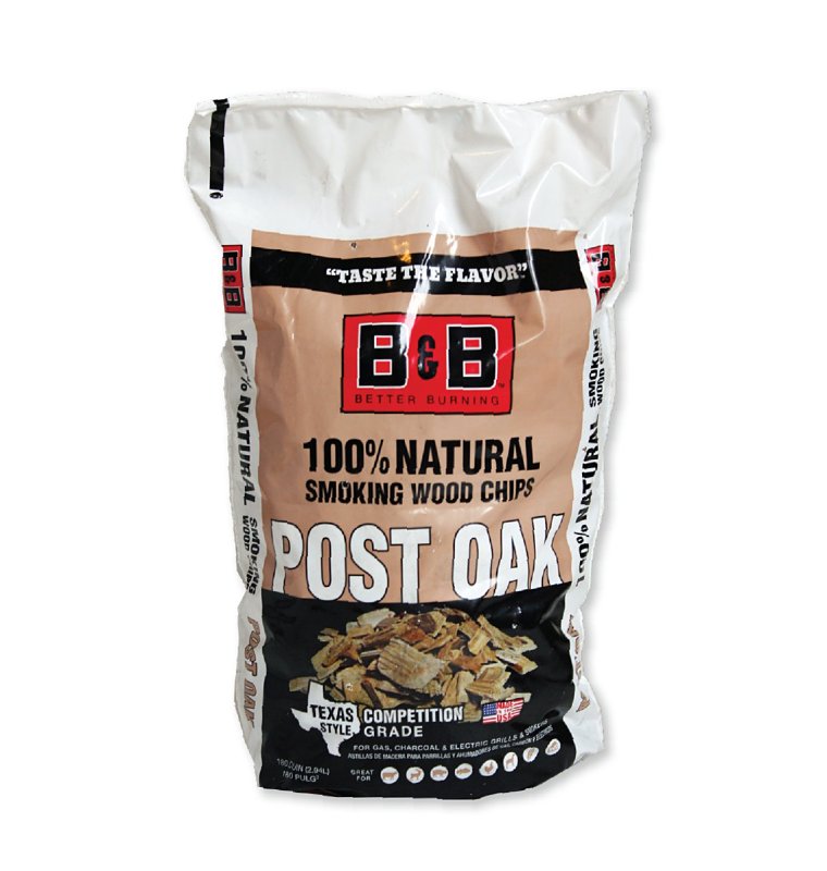 B & B Charcoal 00124 Smoking Chips, Post Oak, Wood, 180 cu-in