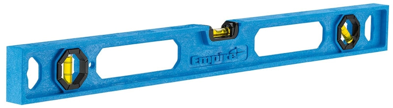 Empire POLYCAST Series 330-24 I-Beam Level, 24 in L, 3-Vial, 1-Hang Hole, Non-Magnetic, Polycast, Blue