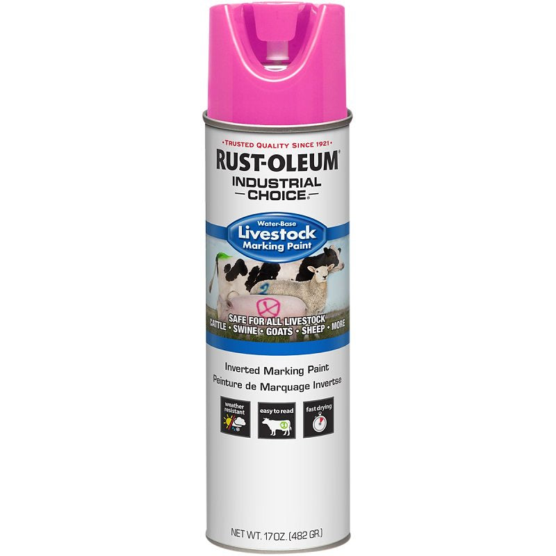 Rust-Oleum 383018 Marking Paint, Fluorescent Pink, 17 fl-oz, Can