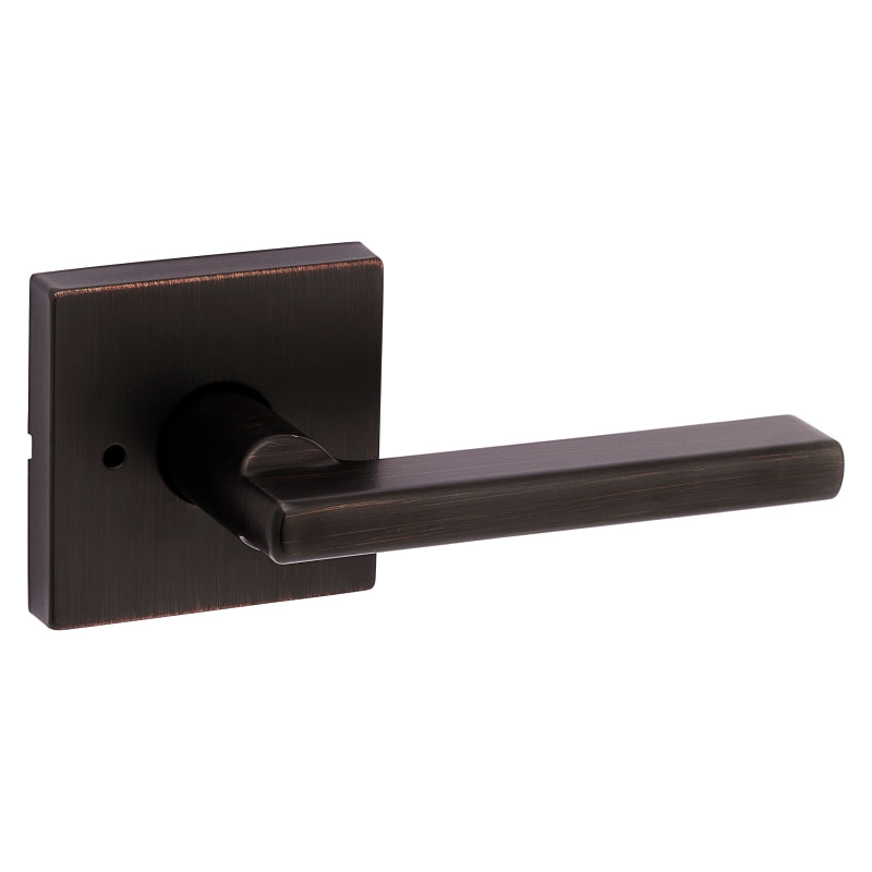 Kwikset Signature Series 155HFL SQT 11P Privacy Lever, Pushbutton Lock, Venetian Bronze, Zinc, Residential, 2 Grade