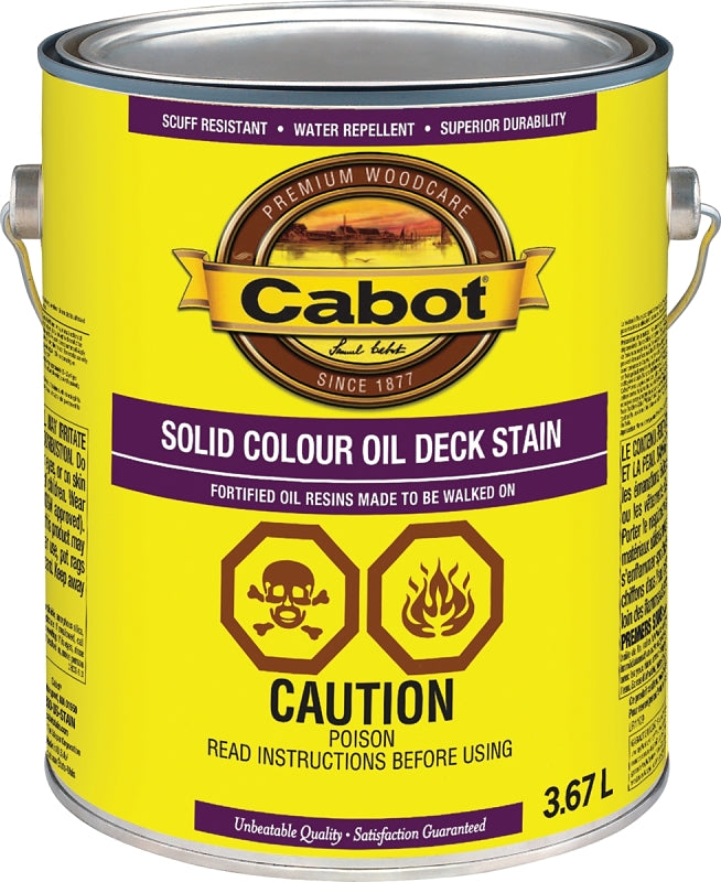 Cabot 7600 7608C Solid Color Decking Stain, Liquid, 3.67 L