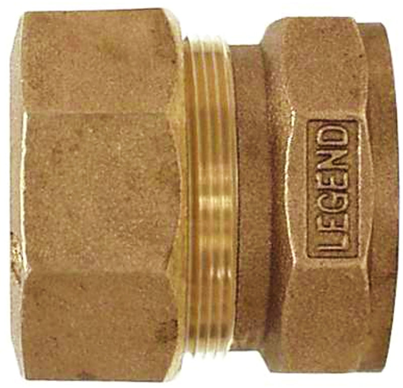 Legend T-4355NL Series 313-174NL Pipe Coupling, 3/4 in, Compression x FNPT, Bronze, 100 psi Pressure