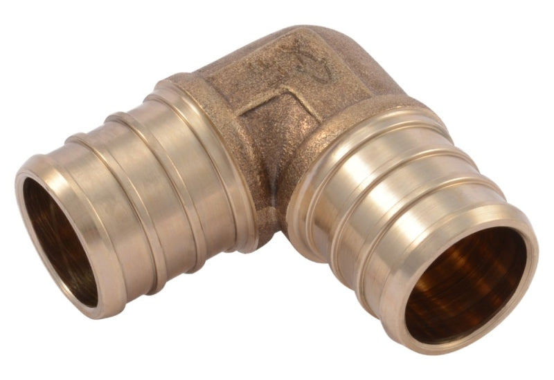 SharkBite UC256LFA10 Pipe Elbow, 3/4 in, Barb, 90 deg Angle, Brass, 80 to 160 psi Pressure