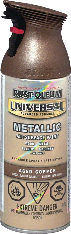 Rust-Oleum 253405 Enamel Spray Paint, Metallic, Aged Copper, 312 g, Can