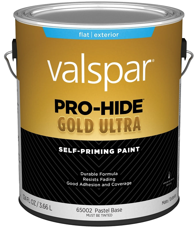 Valspar Pro-Hide Gold Ultra 6500 028.0065002.007 Latex Paint, Acrylic Base, Flat Sheen, Pastel Base, 1 gal