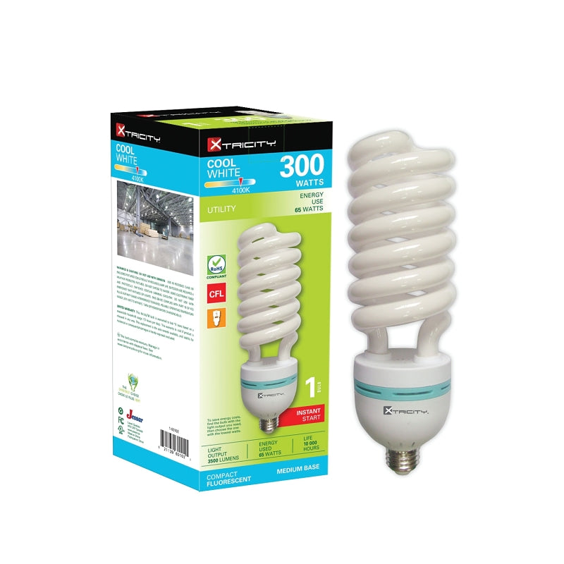 Xtricity 1-60102 Compact Fluorescent Bulb, 65 W, T5 Lamp, Medium Lamp Base, 4000 Lumens, 4100 K Color Temp