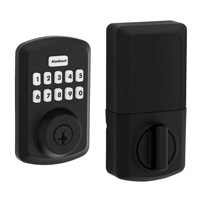 Kwikset Powerbolt 250 992500-004 Keypad Electronic Lock, 3 Grade, Zinc, Matte Black, KW1 Keyway