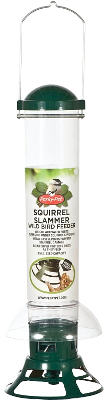 Perky-Pet 5141-2 Wild Bird Feeder, 18-7/64 in H, 3.5 lb, Metal, Clear, Hanging Mounting