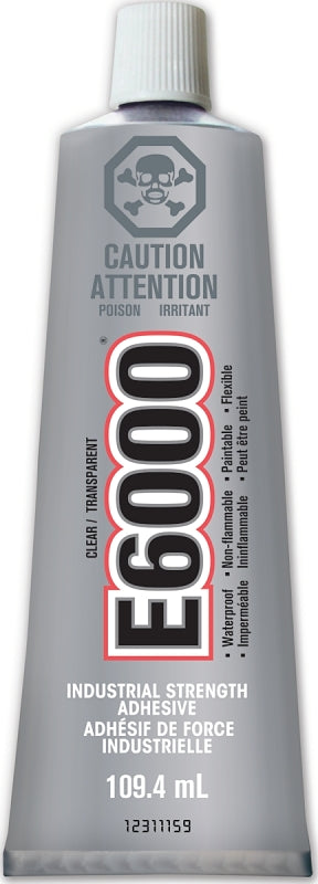 E6000 230034 Industrial Adhesive, Clear, 3.7 oz, Tube