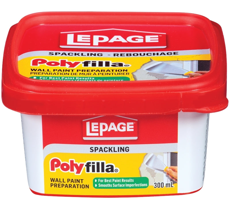 LePage Polyfilla 1256102 Wall Paint Preparation Compound, Off-White, 300 mL Plastic Tub