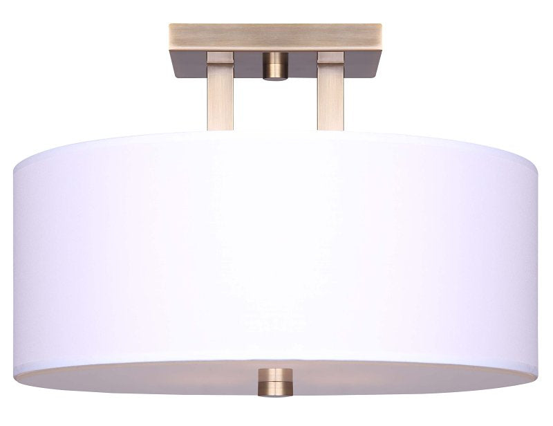 Canarm RIVER ISF578A03GD Semi-Flush Mount Light, 120 V, 180 W, 3-Lamp, Type A Lamp, Steel Fixture, Gold Fixture