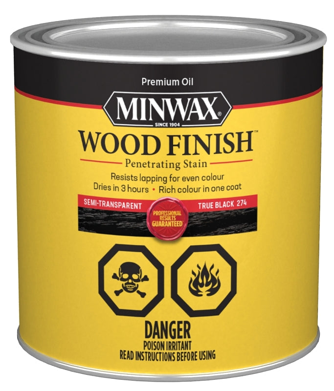 Minwax 227644444 Wood Stain, True Black, Liquid, 0.5 pt, Can