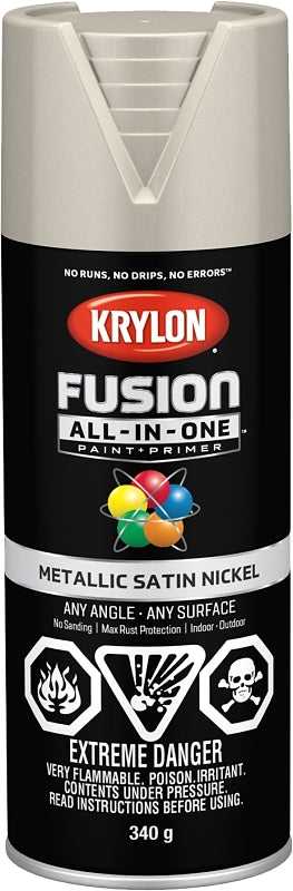 Krylon 427720007 Metallic Spray Paint, Metallic, Satin Nickel, 12 oz