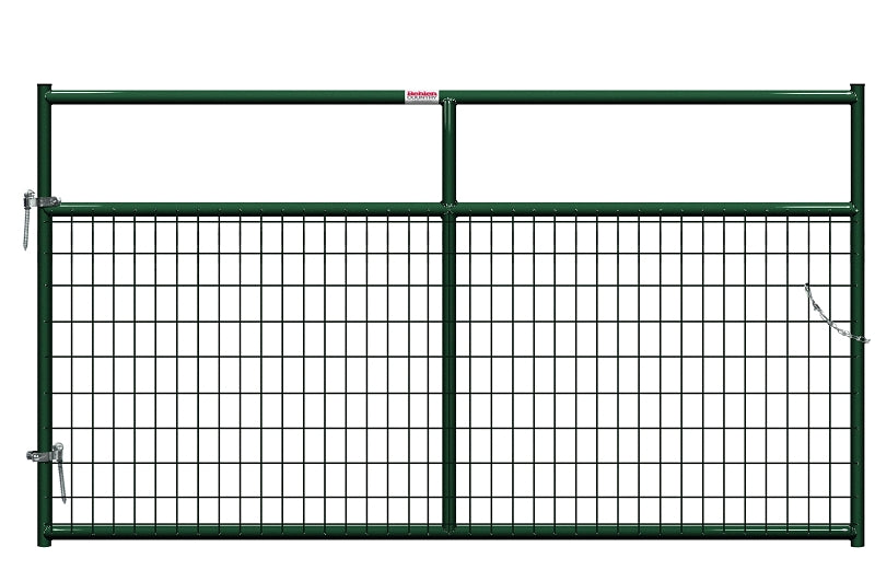 Behlen Country 40132082 Wire-Filled Gate, 96 in W Gate, 50 in H Gate, 6 ga Mesh Wire, 2 x 4 in Mesh, Green