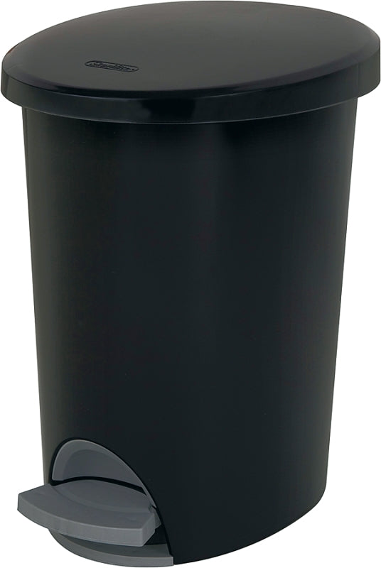 Sterilite Ultra 10819002 Waste Basket, 2.6 gal Capacity, Plastic, Black, 13-3/8 in H