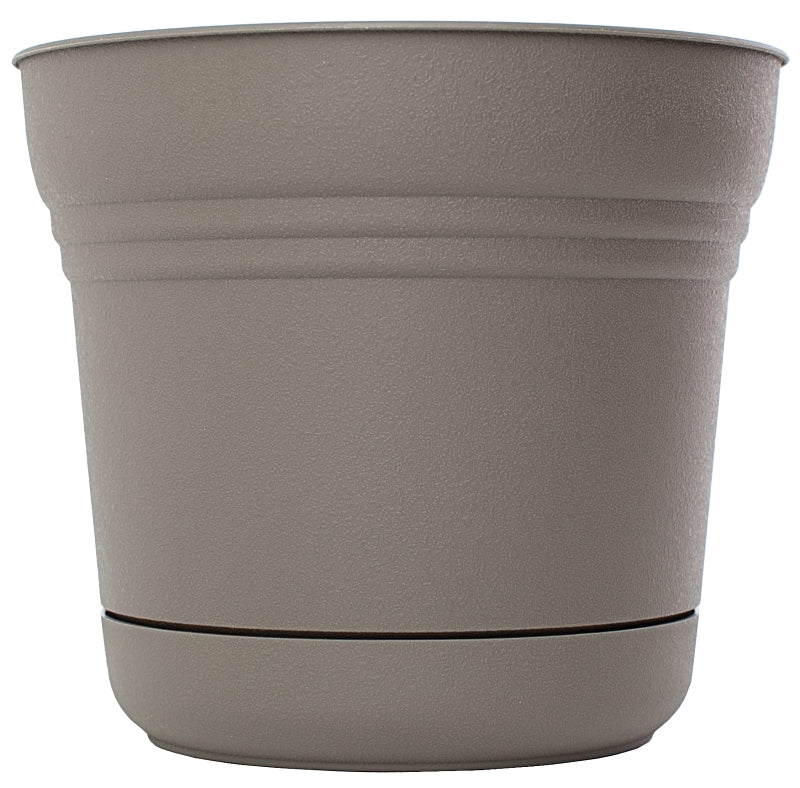 Bloem SP07908 Planter, 6-1/2 in Dia, 7.3 in H, Round, Saturn Design, Polyresin, Charcoal