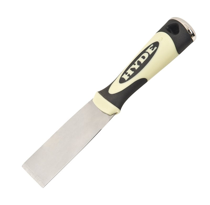 Hyde 06151 Putty Knife, 1-1/2 in W Blade, Carbon Steel Blade, Polypropylene/Thermoplastic Elastomer Handle, 8 in OAL