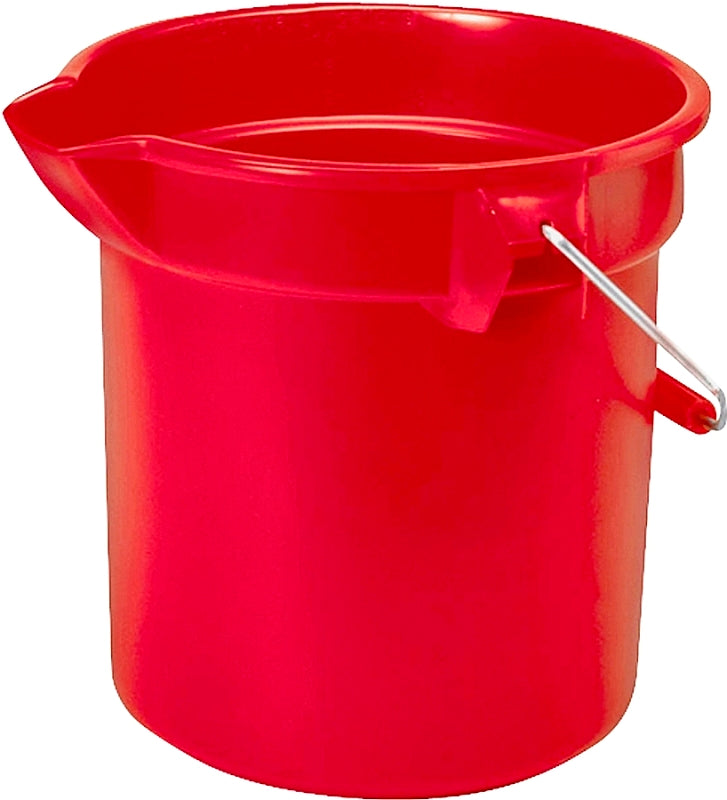 Brute FG296300RED Bucket, 10 qt Capacity, 10-1/2 in Dia, Plastic, Red