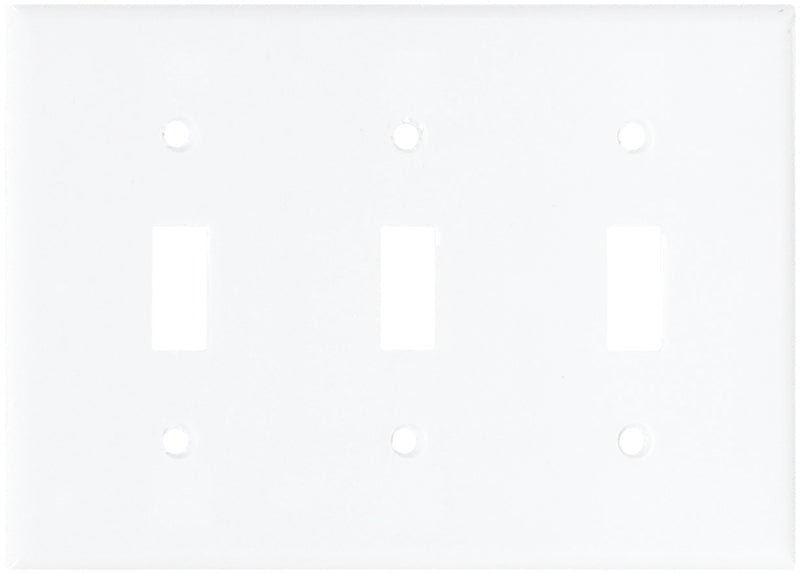 Eaton Wiring Devices 2141W-BOX Wallplate, 4-1/2 in L, 6-3/8 in W, 3 -Gang, Thermoset, White, High-Gloss