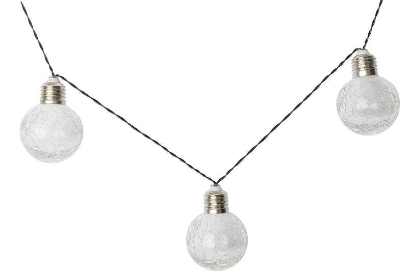 Boston Harbor Solar Crackle Glass Ball String Light, 10PC