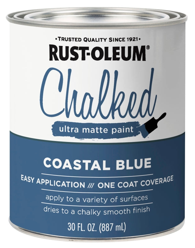 Rust-Oleum 329207 Chalk Spray Paint, Ultra Matte Chalky, Coastal Blue, 30 oz, Can