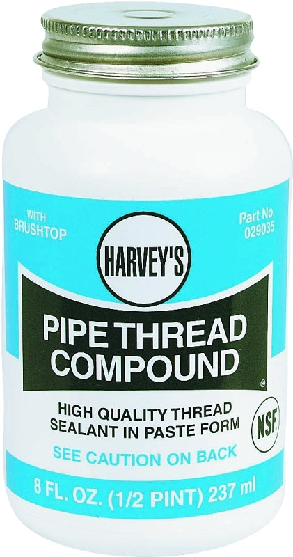 Harvey 29035 Pipe Thread Compound, 8 fl-oz Jar, Thick Paste, Gray