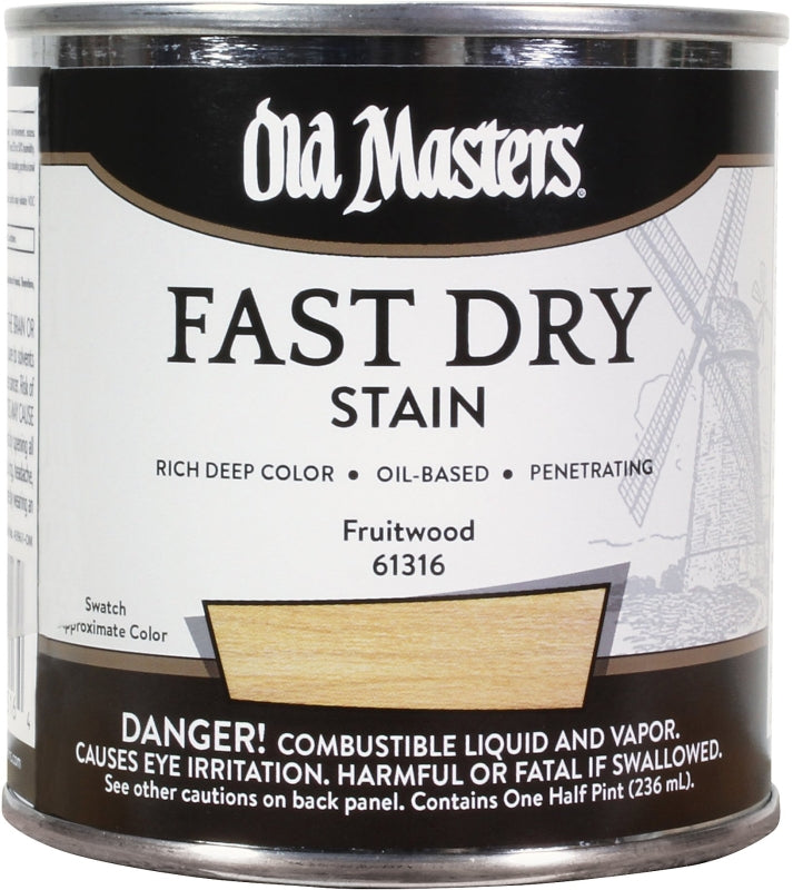 Old Masters 61316 Fast Dry Stain, Fruitwood, Liquid, 1/2 pt