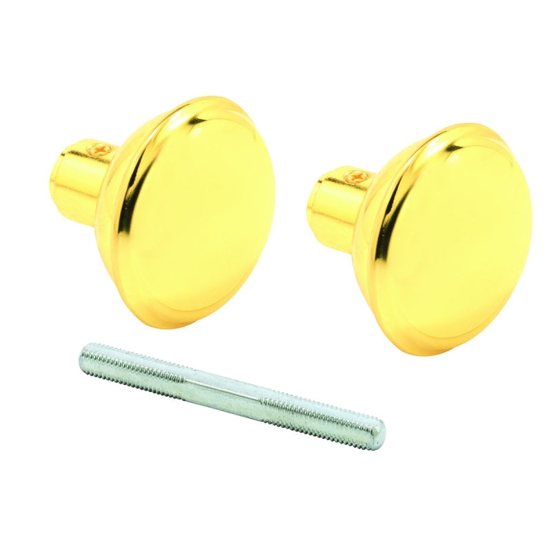 Prime-Line E 2297 Replacement Knob, 2-3/16 in Dia, Brass, Polished