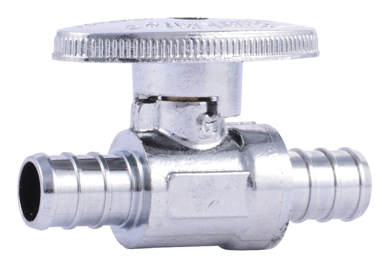 SharkBite COLORmaxx 23063LF Straight Stop Valve, 1/2 in Connection, Barb, 80 psi Pressure, Brass Body