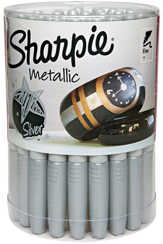 Sharpie 9597 Metallic Permanent Marker, Fine Lead/Tip, Silver Lead/Tip